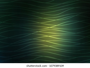 Dark Green, Yellow vector natural abstract template. A vague abstract illustration with doodles in Indian style. Brand-new design for your business.