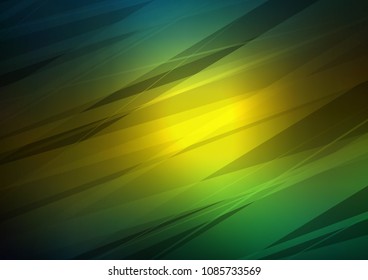 Dark Green, Yellow vector natural abstract pattern. Colorful abstract illustration with lines in Asian style. The pattern can be used for wallpapers and coloring books.