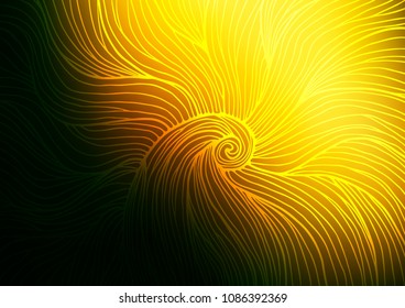 Dark Green, Yellow vector natural abstract pattern. Colorful abstract illustration with lines in Asian style. The completely new template can be used for your brand book.
