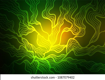 Dark Green, Yellow vector natural abstract background. An elegant bright illustration with lines in Natural style. A completely new template for your business design.