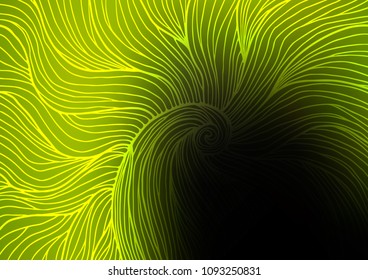 Dark Green, Yellow vector natural elegant background. Creative illustration in blurred style with doodles and Zen tangles. A completely new template for your business design.