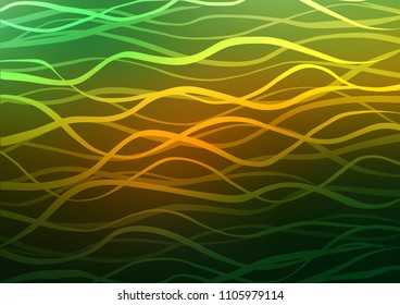 Dark Green, Yellow vector natural elegant texture. Shining colored illustration with doodles in Zen tangle style. Hand painted design for web, wrapping, wallpaper.