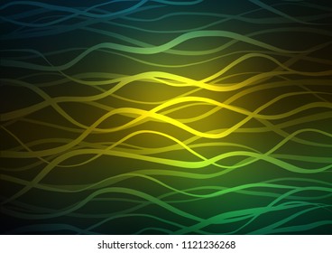 Dark Green, Yellow vector natural abstract template. Modern geometrical abstract illustration with doodles. Hand painted design for web, wrapping, wallpaper.