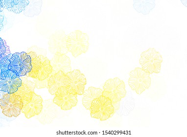 Dark Green, Yellow vector natural pattern with leaves. An elegant bright illustration with flowers. Brand new style for your business design.