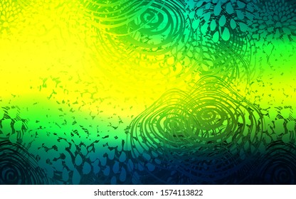 Dark Green, Yellow vector natural elegant template. Glitter abstract illustration with doodles and flowers. A new texture for your design.