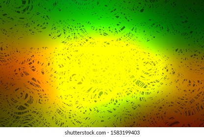 Dark Green, Yellow vector natural elegant pattern. A completely new color illustration in doodle style with roses. The pattern can be used for coloring books and pages for kids.