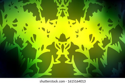 Dark Green, Yellow vector natural elegant background. Sketchy doodles drawn by child on blurred background. A new texture for your design.