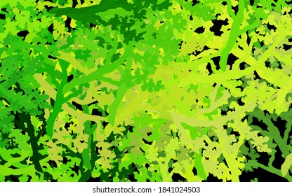Dark Green, Yellow vector natural artwork with trees, branches. An elegant bright illustration with trees in Natural style. Colorful pattern for kid's books.