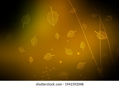 Verde oscuro, patrón natural vector amarillo con árboles, ramas. Ilustración de las flores en el estilo de Origami. Patrón colorido para los libros infantiles.