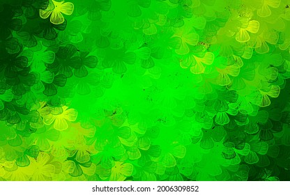 Dark Green, Yellow vector natural artwork with trees, branches. Creative illustration in blurred style with flowers. Brand new style for your business design.