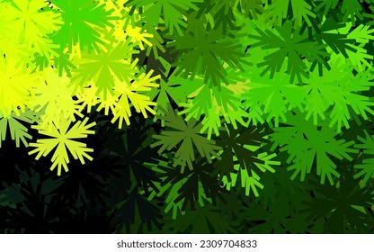 Dark Green, Yellow vector natural backdrop with flowers. Decorative design of flowers on white background. Pattern for wallpapers, coloring books.
