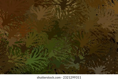 Dark Green, Yellow vector natural background with flowers. Glitter abstract illustration with flowers. New template for your design.
