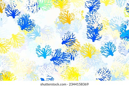 Verde oscuro, fondo natural vector amarillo con ramas, hojas. Ilustración con garabatos en plantilla abstracta. Diseño de Doodle para su sitio web.