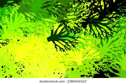 Dark Green, Yellow vector natural background with flowers. Colorful illustration in doodle style with flowers. Elegant pattern for your brand book.