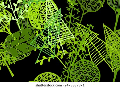 Dark Green, Yellow vector natural backdrop with trees, branches. Modern geometrical abstract illustration with trees. Textured pattern for websites, banners.