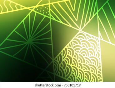 Dark Green, Yellow vector natural abstract template. Creative illustration in blurred style with doodles and Zen tangles. Hand painted design for web, leaflet, textile. Dark Green, Yellow vector natural abstract template. Creative illustration in blurred style with doodles and Zen tangles. Hand painted design for web, leaflet, textile.