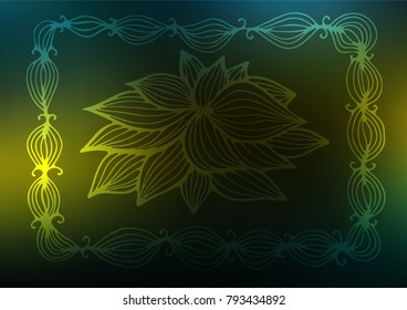 Dark Green, Yellow vector natural elegant pattern. Blurred decorative design in Indian style with Zen tangles. Hand painted design for web, wrapping, wallpaper.