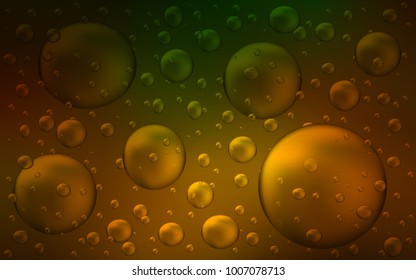 Dark Green, Yellow vector pattern with spheres. Modern abstract illustration with colorful water drops. Beautiful design for your business natural advert.