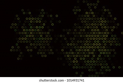 Dark Green, Yellow vector  pattern with spheres. Beautiful colored illustration with blurred circles in nature style. New design for ad, poster, banner of your website.