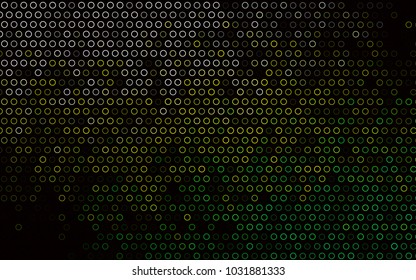 Dark Green, Yellow vector  pattern with spheres. Beautiful colored illustration with blurred circles in nature style. New design for ad, poster, banner of your website.