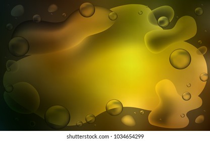 Dark Green, Yellow vector pattern with curved circles. Geometric illustration in memphis style with gradient.  Brand-new design for your ads, poster, banner.