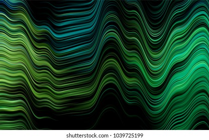 Dark Green, Yellow vector pattern with lines, ovals. Blurred geometric sample with gradient bubbles.  A new texture for your  ad, booklets, leaflets.