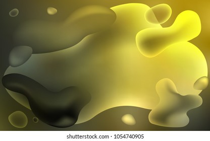 Dark Green, Yellow vector pattern with liquid shapes. A vague circumflex abstract illustration with gradient. A new texture for your  ad, booklets, leaflets.