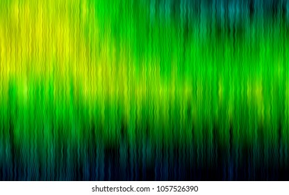 Dark Green, Yellow vector pattern with bent ribbons. Colorful abstract illustration with gradient lines. A new texture for your  ad, booklets, leaflets.