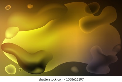 Dark Green, Yellow vector pattern with lines, ovals. An elegant bright illustration with gradient. A completely new template for your business design.