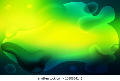 Dark Green, Yellow vector pattern with bubble shapes. Shining crooked illustration in memphis style. A completely new memphis design for your business.