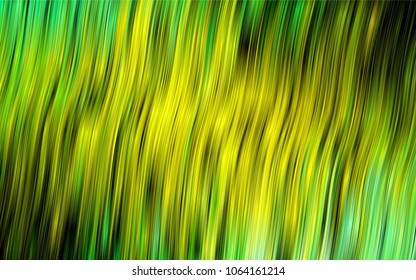 Dark Green, Yellow vector pattern with lines, ovals. An elegant bright illustration with gradient. A completely new template for your business design.