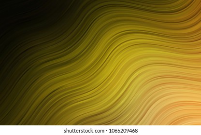 Dark Green, Yellow vector pattern with bubble shapes. Glitter abstract illustration with wry lines. Brand-new design for your ads, poster, banner.