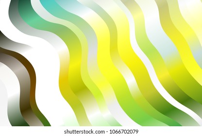 Dark Green, Yellow vector pattern with bent lines. Shining illustration, which consist of blurred lines, circles. New composition for your brand book.
