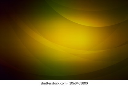Dark Green, Yellow vector pattern with curved circles. Creative geometric illustration in marble style with gradient. The template for cell phone backgrounds.