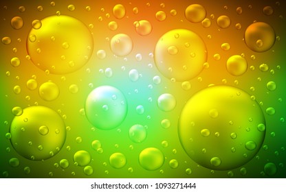 Dark Green, Yellow vector pattern with spheres. Modern abstract illustration with colorful water drops. The pattern can be used for ads, leaflets of liquid.