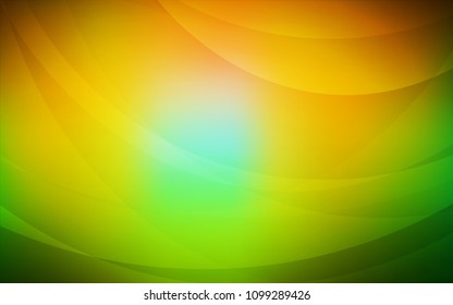 Dark Green, Yellow vector pattern with liquid shapes. Shining illustration, which consist of blurred lines, circles. Marble style for your business design.