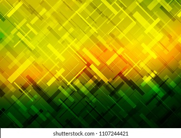 Dark Green, Yellow vector pattern with narrow lines. Lines on blurred abstract background with gradient. The pattern can be used as ads, poster, banner for commercial.