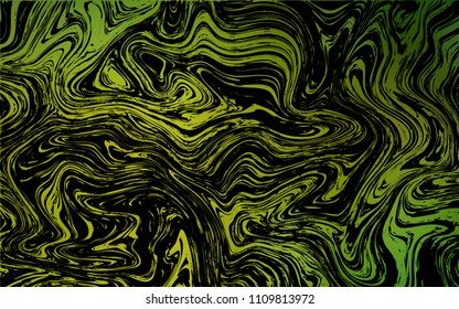 Dark Green, Yellow vector pattern with curved circles. Shining illustration, which consist of blurred lines, circles. A new texture for your  ad, booklets, leaflets.