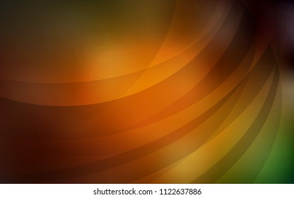 Dark Green, Yellow vector pattern with bent lines. Geometric illustration in marble style with gradient.  The template for cell phone backgrounds.