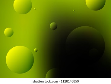 Dark Green, Yellow vector pattern with spheres. Beautiful colored illustration with blurred circles in nature style. The pattern can be used for beautiful websites.