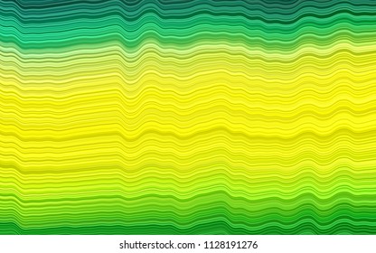Dark Green, Yellow vector pattern with bent ribbons. A completely new color illustration in marble style. Marble style for your business design.