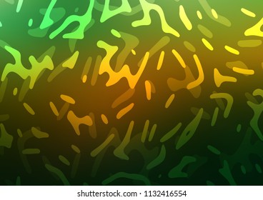 Dark Green, Yellow vector pattern with liquid shapes. Creative illustration in halftone marble style with gradient. New composition for your brand book.