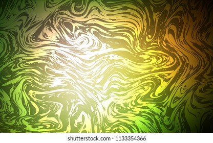 Dark Green, Yellow vector pattern with lava shapes. A sample with blurred bubble shapes. A completely new template for your business design.