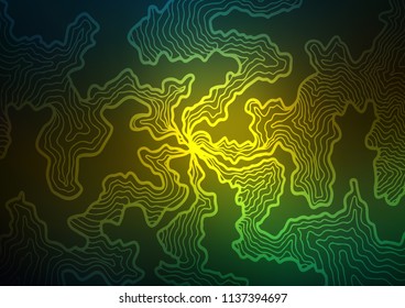 Dark Green, Yellow vector pattern with liquid shapes. A vague circumflex abstract illustration with gradient. Marble design for your web site.