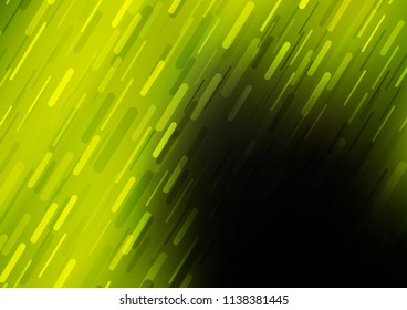 Dark Green, Yellow vector pattern with narrow lines. Modern geometrical abstract illustration with staves. Smart design for your business advert.