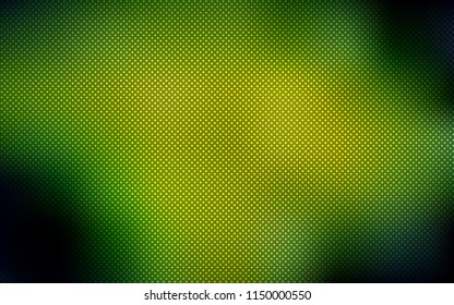 Dark Green, Yellow vector pattern with spheres. Modern abstract illustration with colorful water drops. Pattern can be used for futuristic ad, booklets.