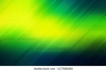 Dark Green, Yellow vector pattern with sharp lines. Glitter abstract illustration with colored sticks. Template for your beautiful backgrounds.