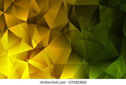 Dark Green, Yellow vector pattern in polygonal style. Abstract gradient illustration with triangles. Modern template for your landing page.