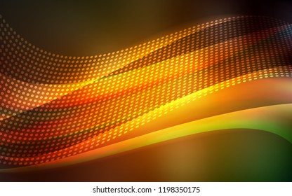 Dark Green, Yellow vector pattern with spheres, triangles. Abstract illustration with colorful discs and triangles. Pattern for trendy fabric, wallpapers.