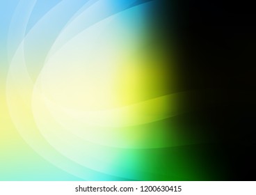 Dark Green, Yellow vector pattern with bubble shapes. Glitter abstract illustration with wry lines. Marble design for your web site.